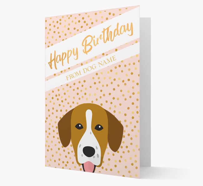 Personalized 'Happy Birthday' Gold Detail {breedFullName} Card